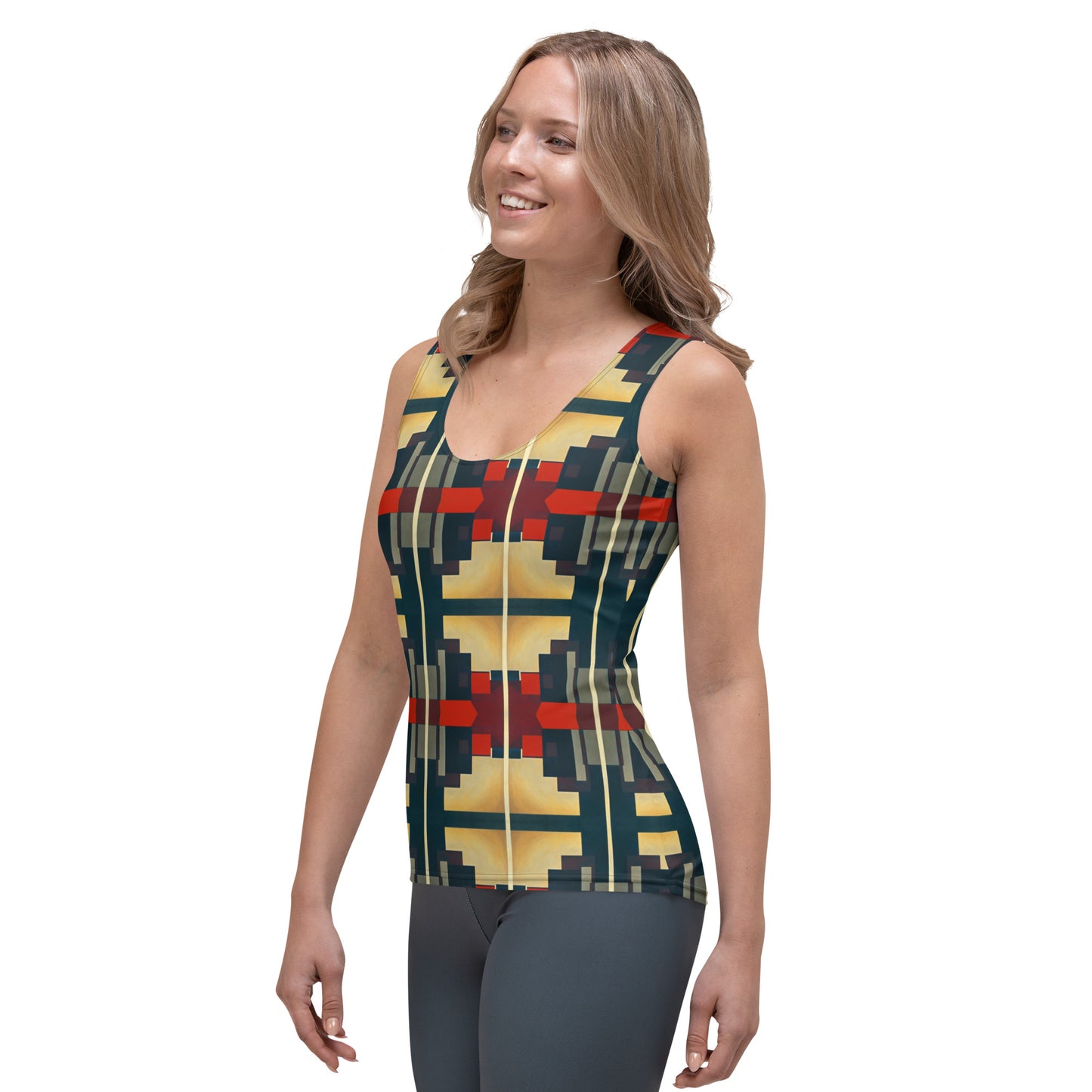 DMV 0186 Geo Boho Sublimation Cut & Sew Tank Top