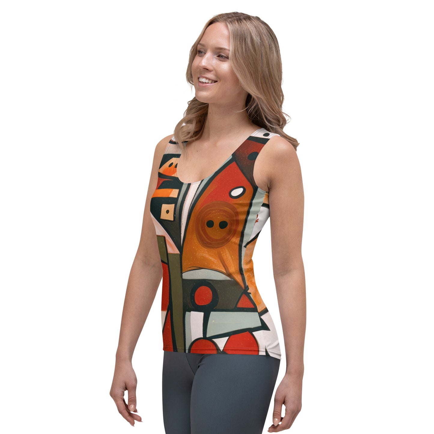 DMV 0522 Retro Art Sublimation Cut & Sew Tank Top