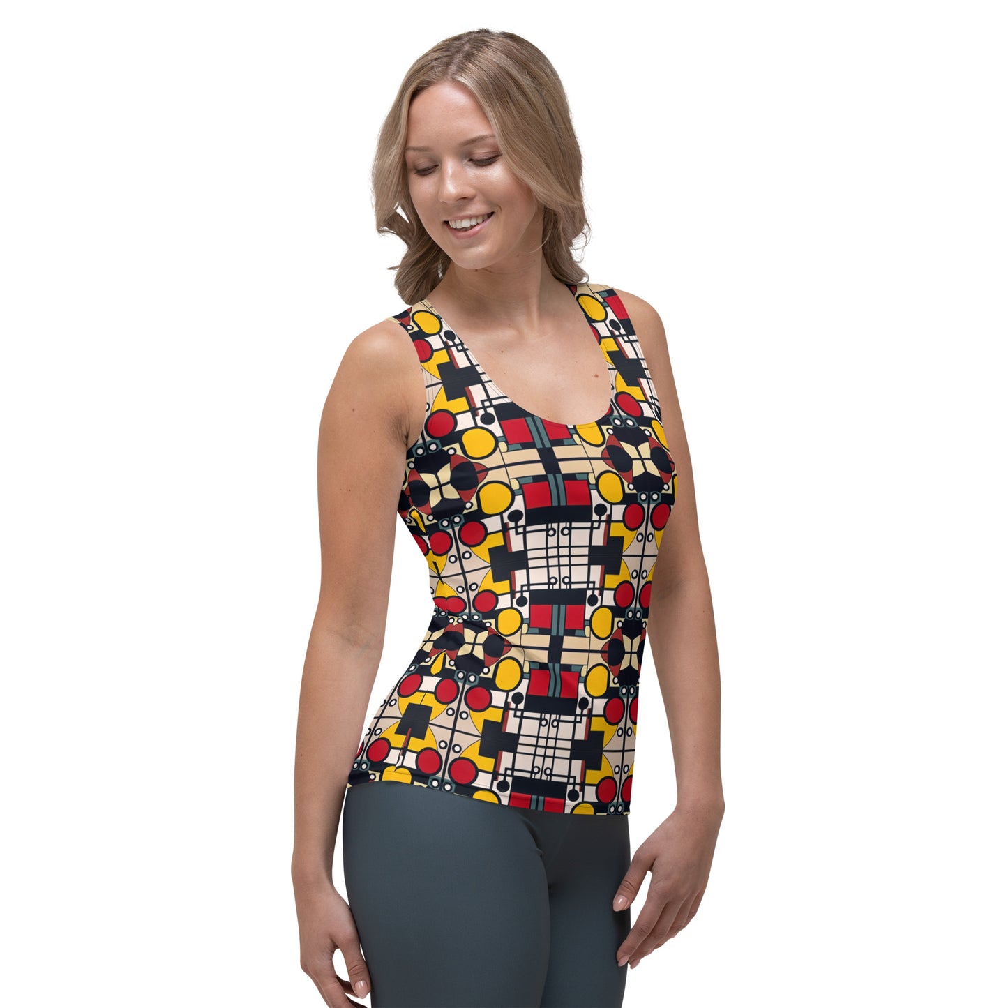 DMV 0142 Geo Boho Sublimation Cut & Sew Tank Top