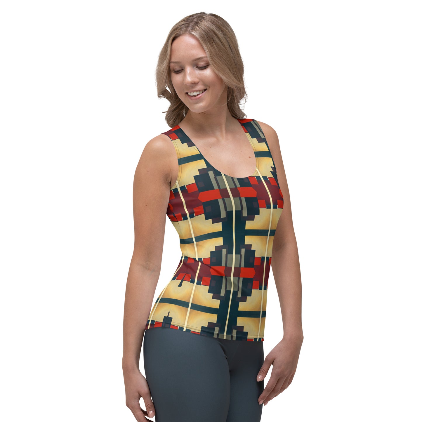 DMV 0186 Geo Boho Sublimation Cut & Sew Tank Top