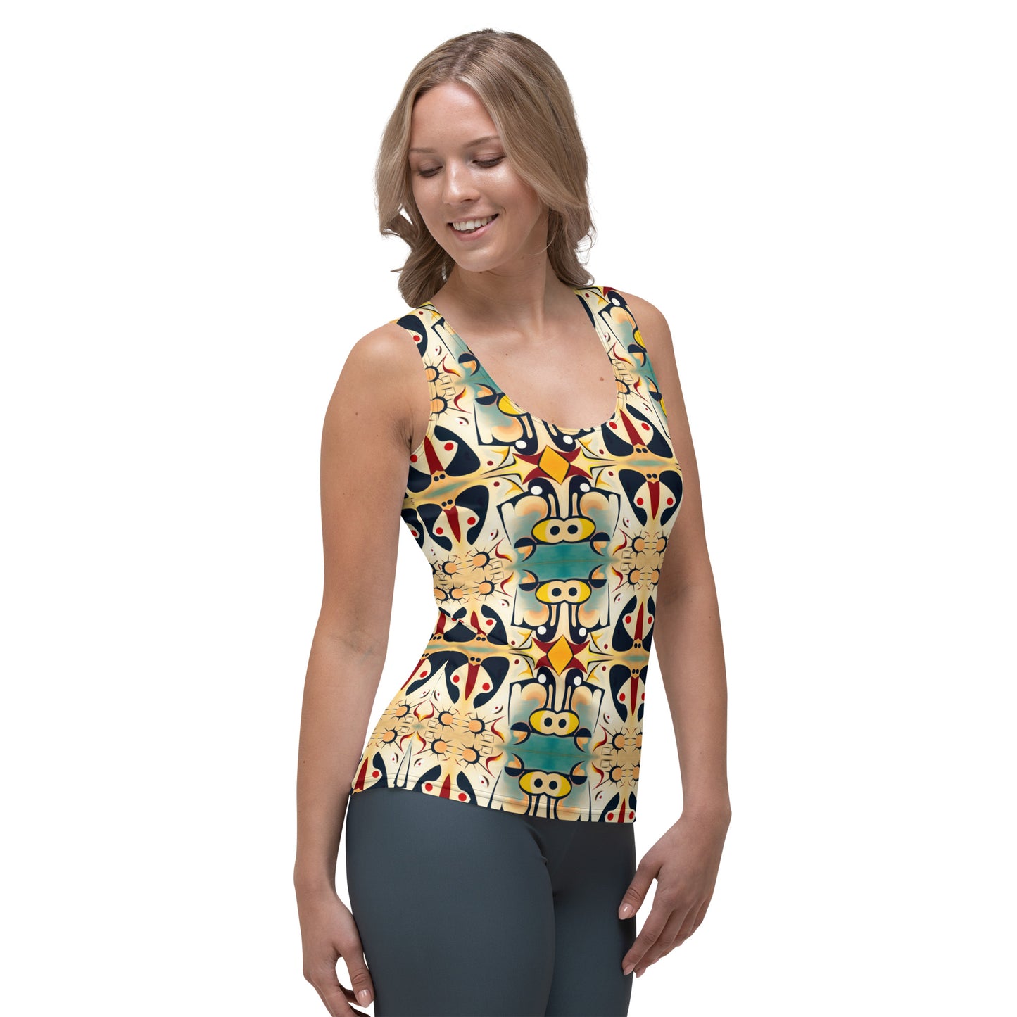 DMV 1444 Vintage Artsy Sublimation Cut & Sew Tank Top