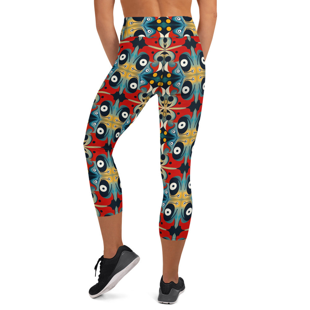 DMV 0269 Vintage Artsy Yoga Capri Leggings