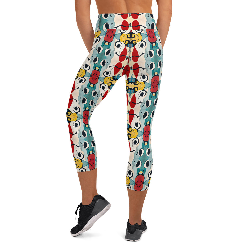 DMV 0230 Vintage Artsy Yoga Capri Leggings