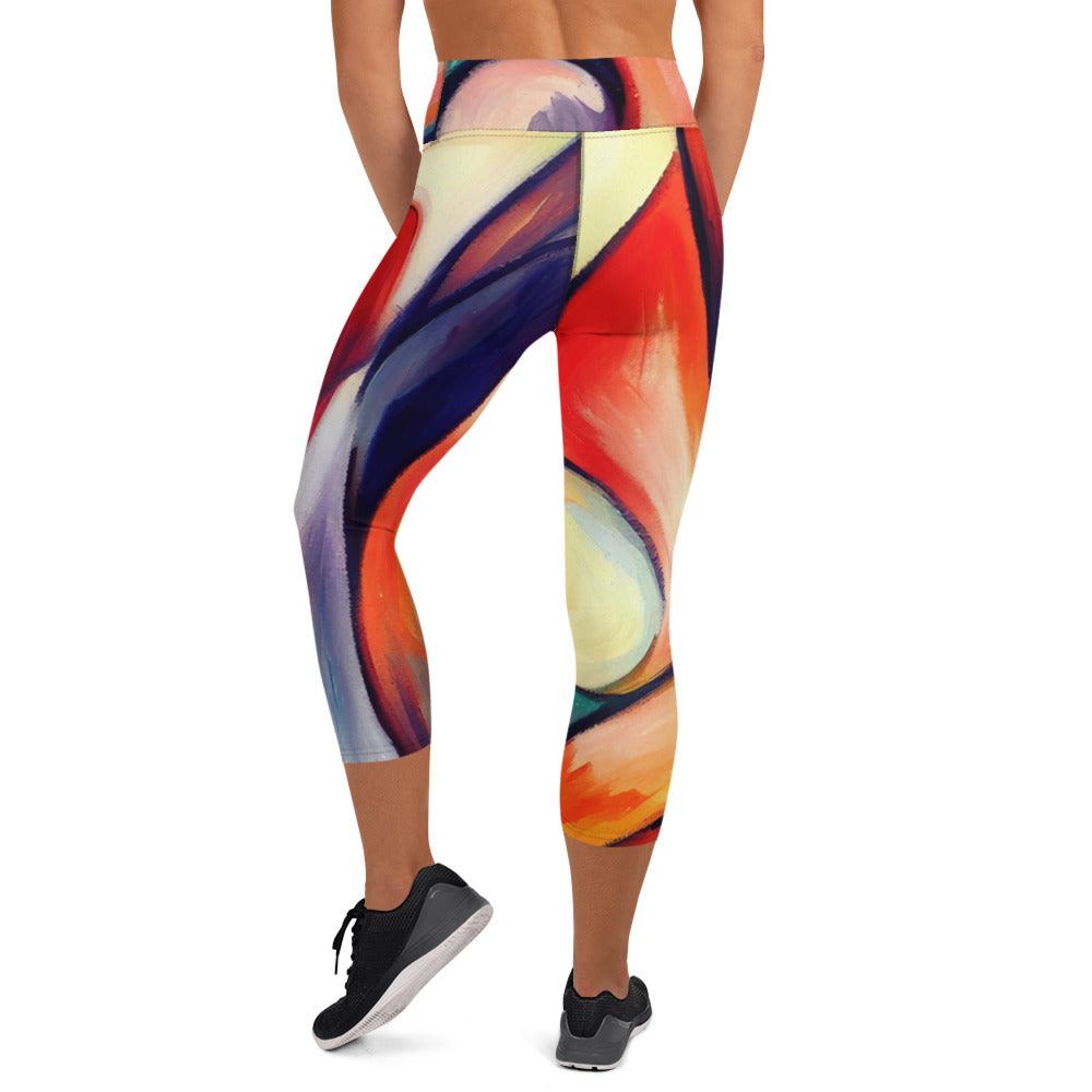 DMV 0277 Abstract Art Yoga Capri Leggings