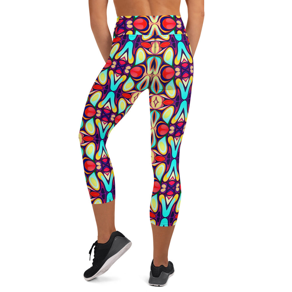 DMV 0036 Vintage Artsy Yoga Capri Leggings