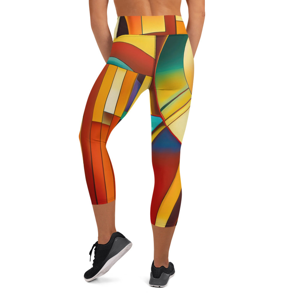 DMV 0048 Retro Art Yoga Capri Leggings