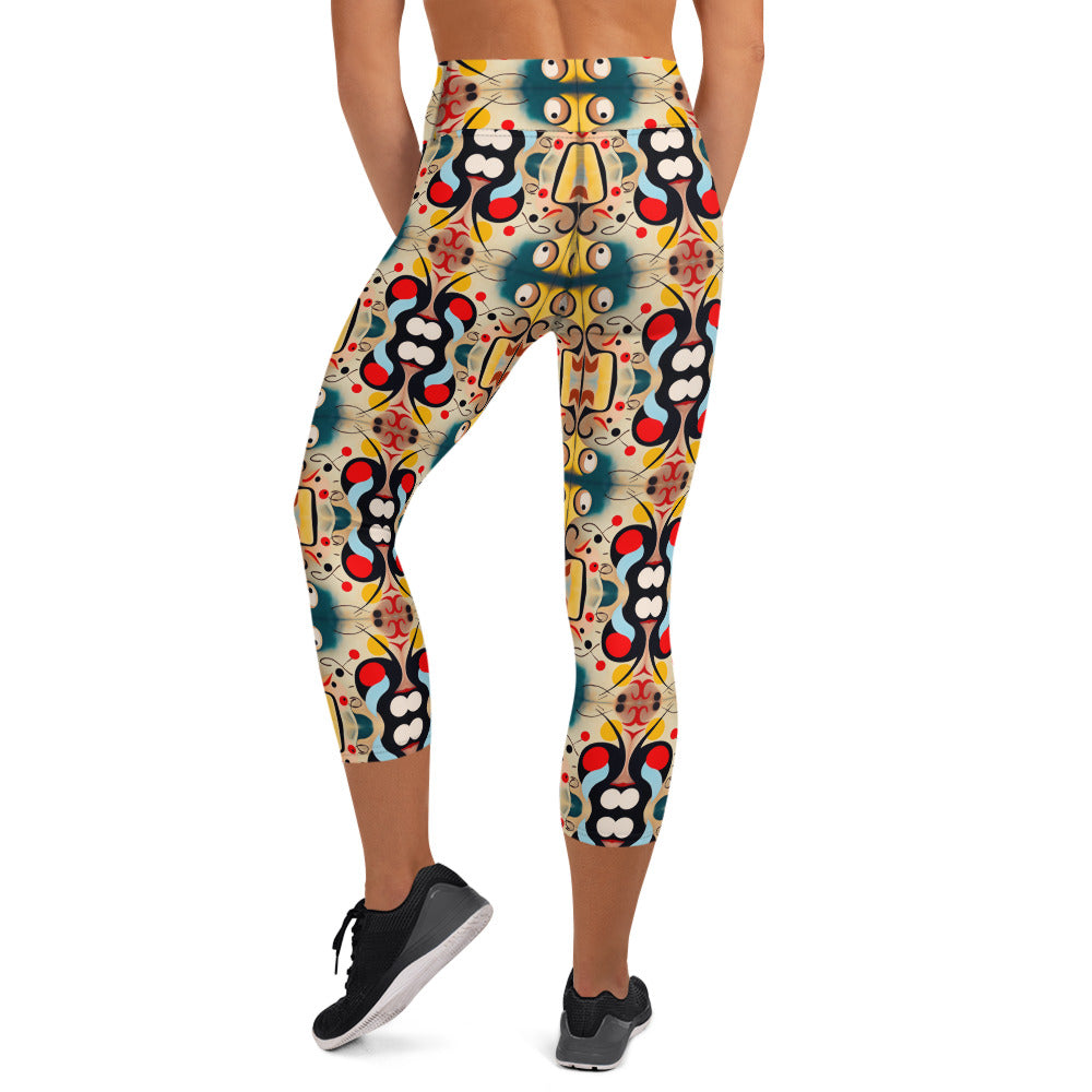 DMV 0040 Vintage Artsy Yoga Capri Leggings