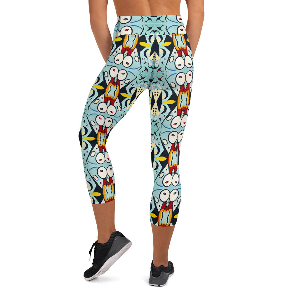 DMV 0005 Vintage Artsy Yoga Capri Leggings