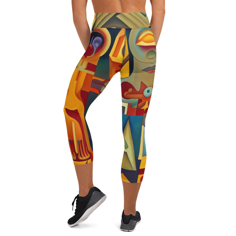 DMV 0237 Retro Art Yoga Capri Leggings