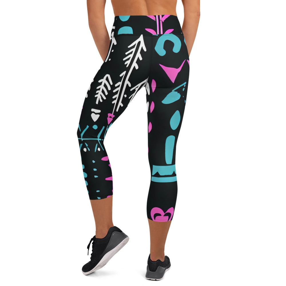 DMV 0122 Boho Yoga Capri Leggings