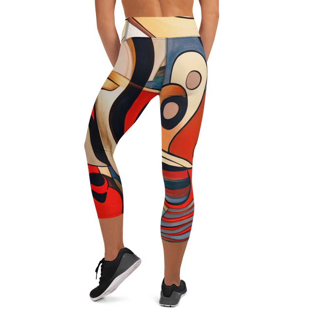 DMV 0214 Retro Art Yoga Capri Leggings