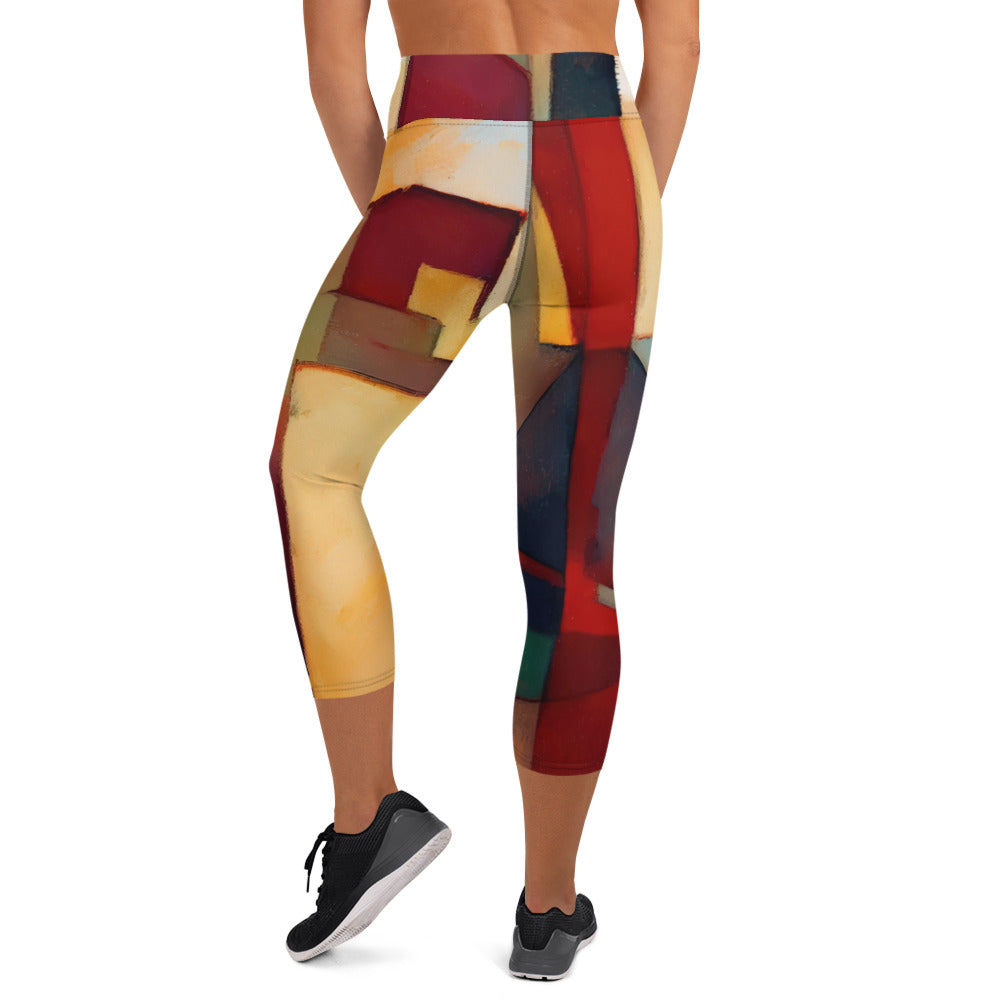 DMV 0251 Abstract Art Yoga Capri Leggings