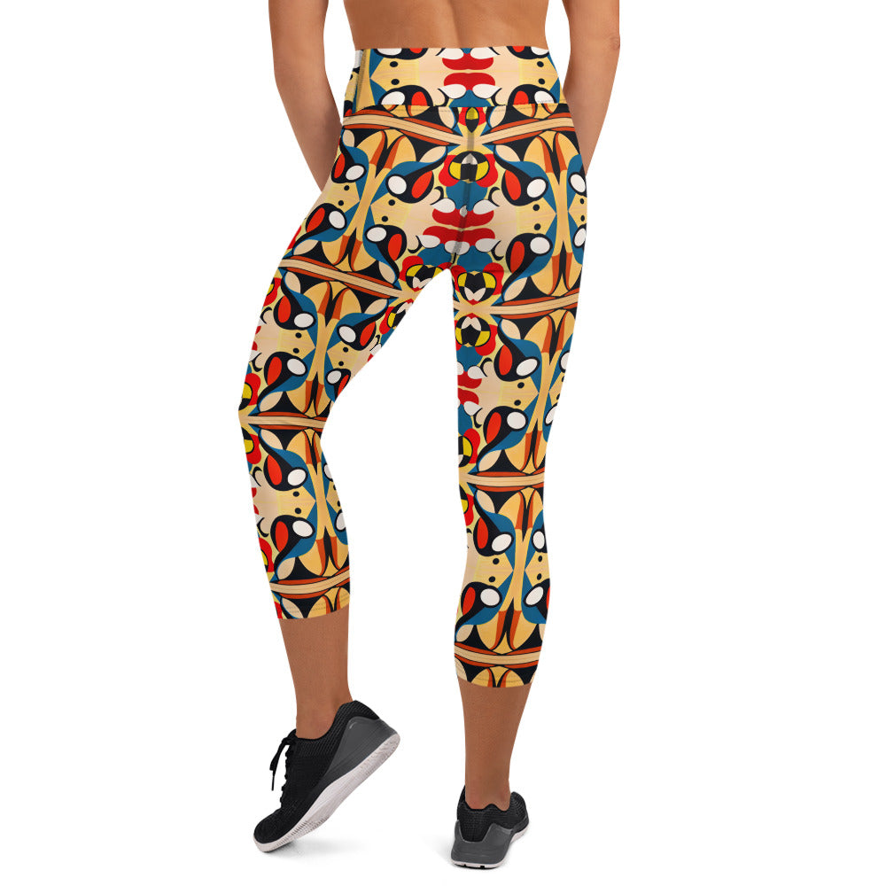 DMV 0148 Vintage Artsy Yoga Capri Leggings