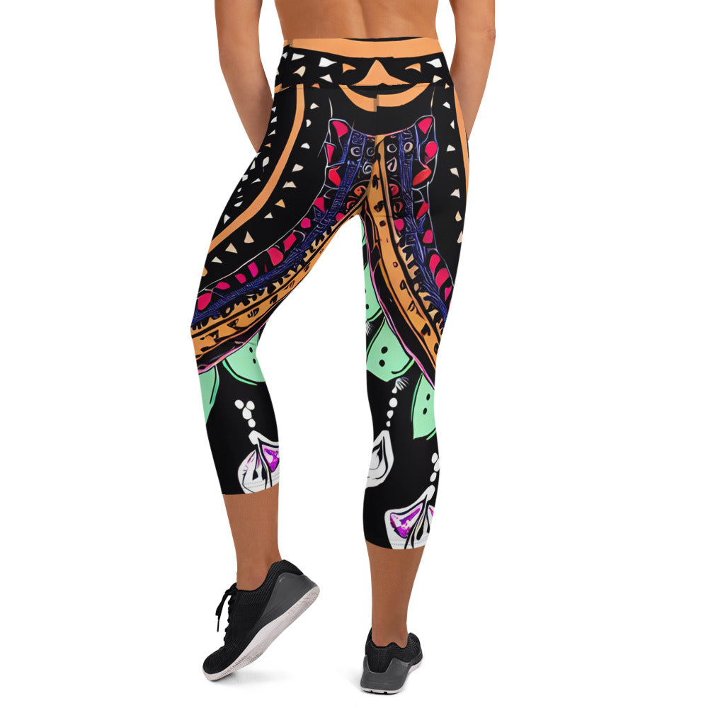 DMV 0180 Boho Yoga Capri Leggings