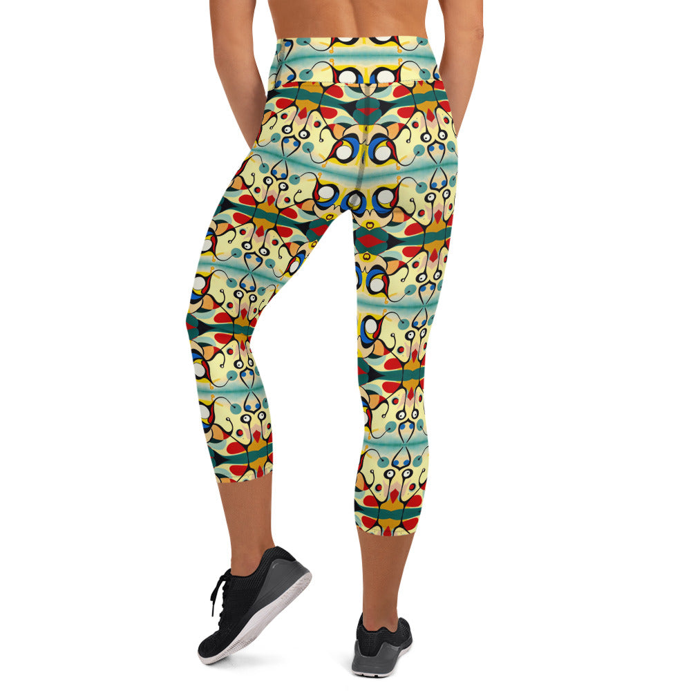 DMV 0405 Vintage Artsy Yoga Capri Leggings