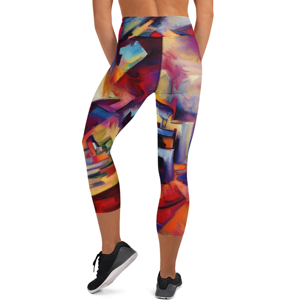 DMV 0308 Abstract Art Yoga Capri Leggings