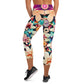 DMV 0307 Floral Yoga Capri Leggings