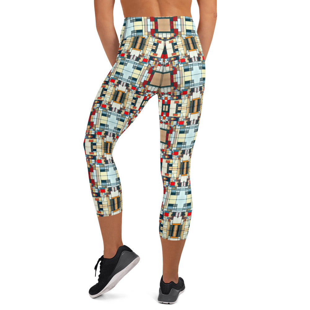 DMV 0184 Geo Boho Yoga Capri Leggings