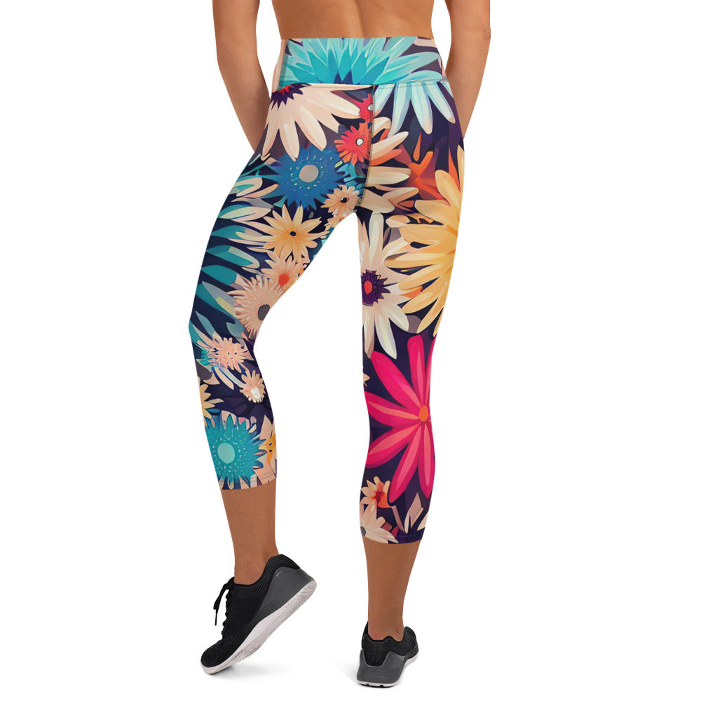 DMV 0404 Floral Yoga Capri Leggings