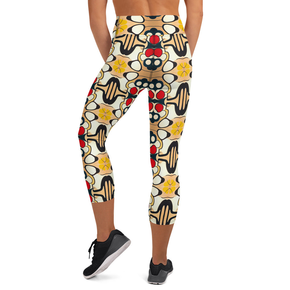 DMV 0204 Vintage Artsy Yoga Capri Leggings