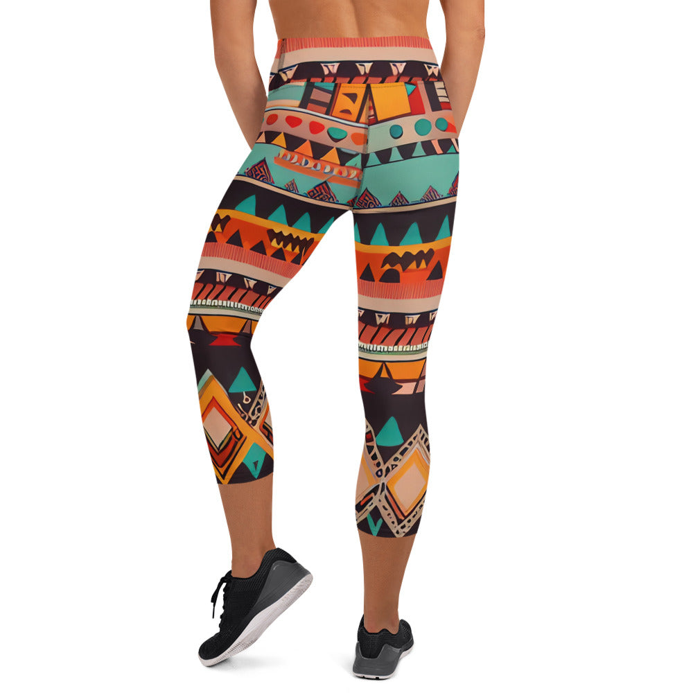 DMV 0415 Boho Yoga Capri Leggings