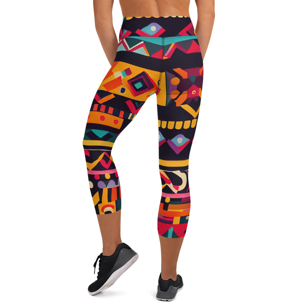 DMV 0409 Boho Yoga Capri Leggings