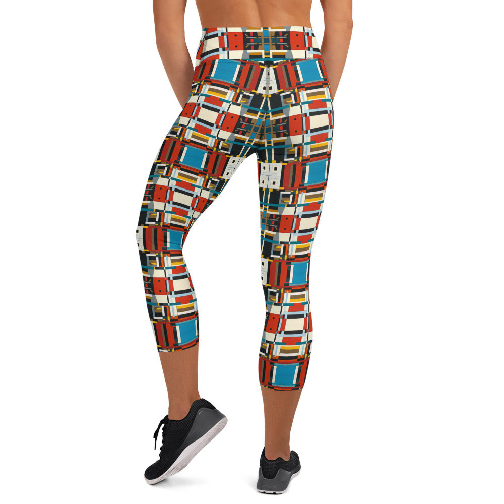 DMV 0410 Geo Boho Yoga Capri Leggings