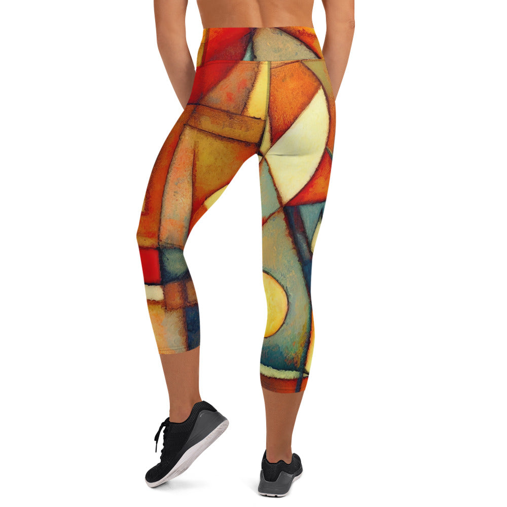 DMV 0298 Retro Art Yoga Capri Leggings