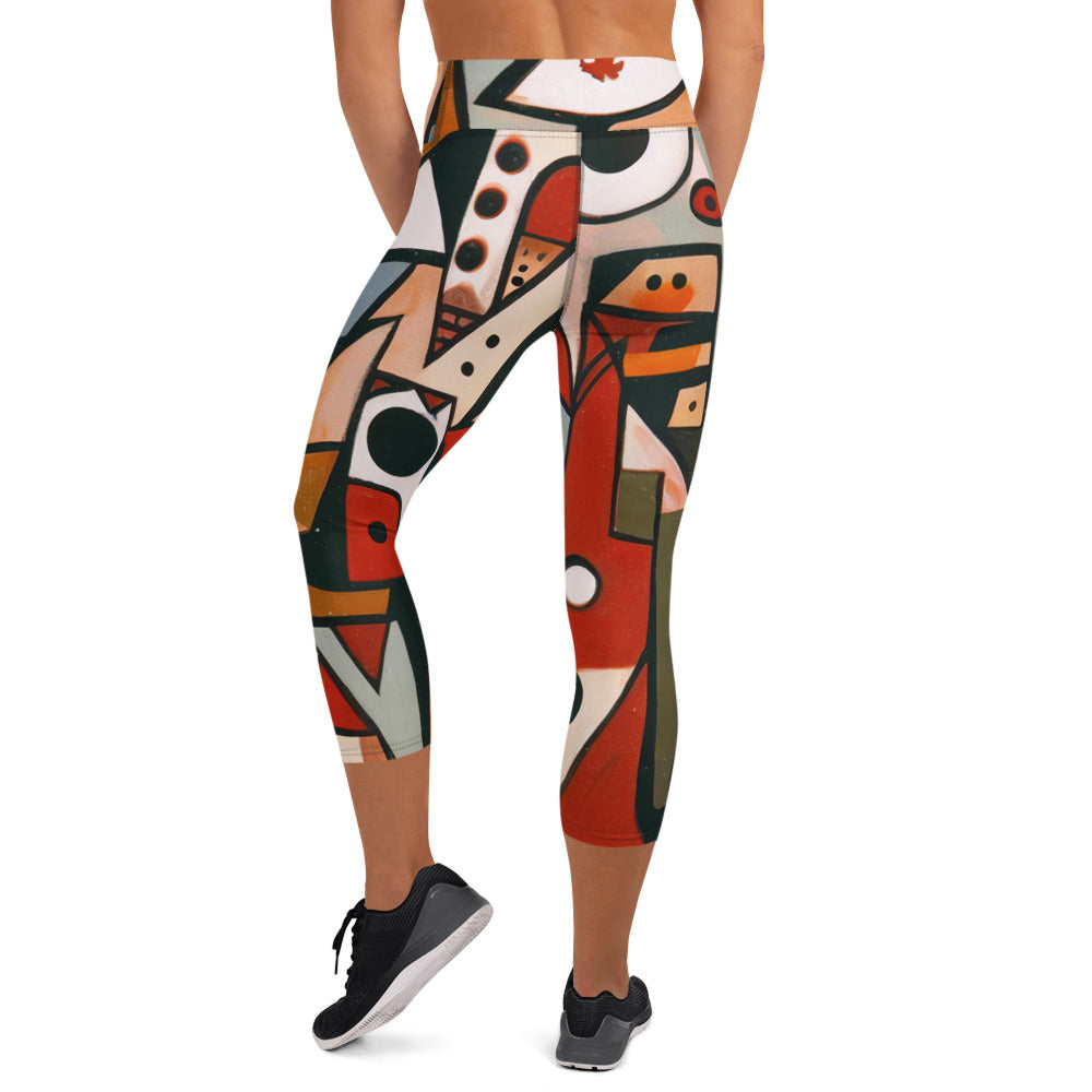 DMV 0522 Retro Art Yoga Capri Leggings