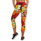 DMV 0419 Floral Yoga Capri Leggings