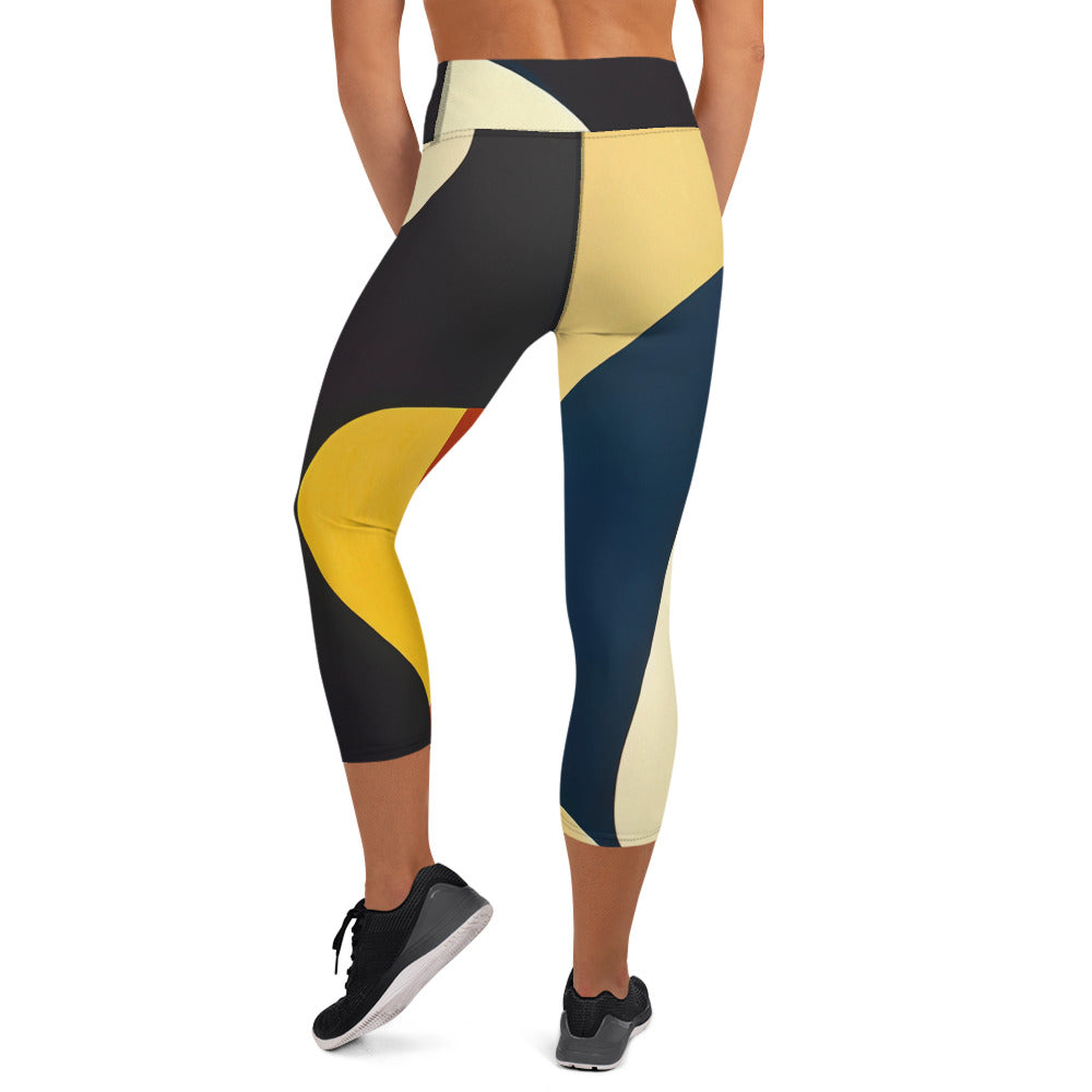 DMV 0421 Retro Art Yoga Capri Leggings