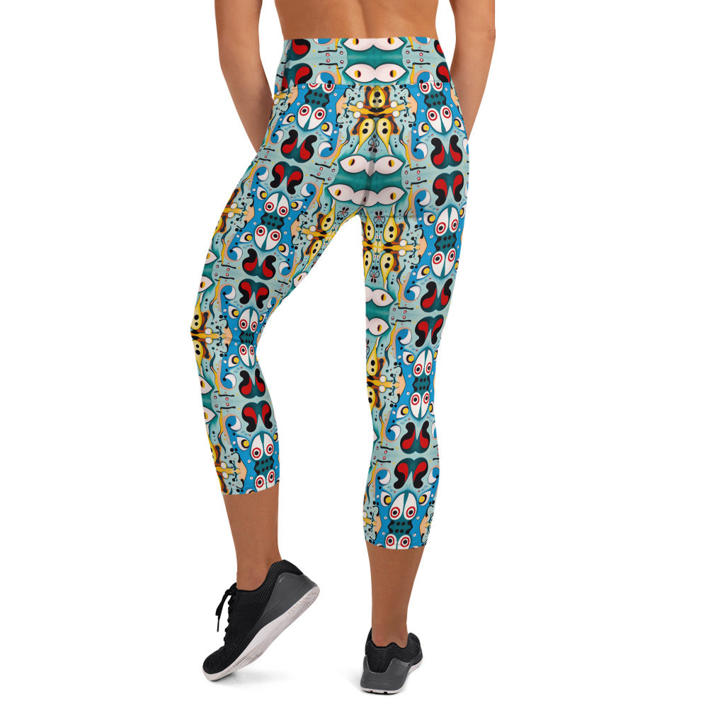 DMV 0955 Vintage Artsy Yoga Capri Leggings