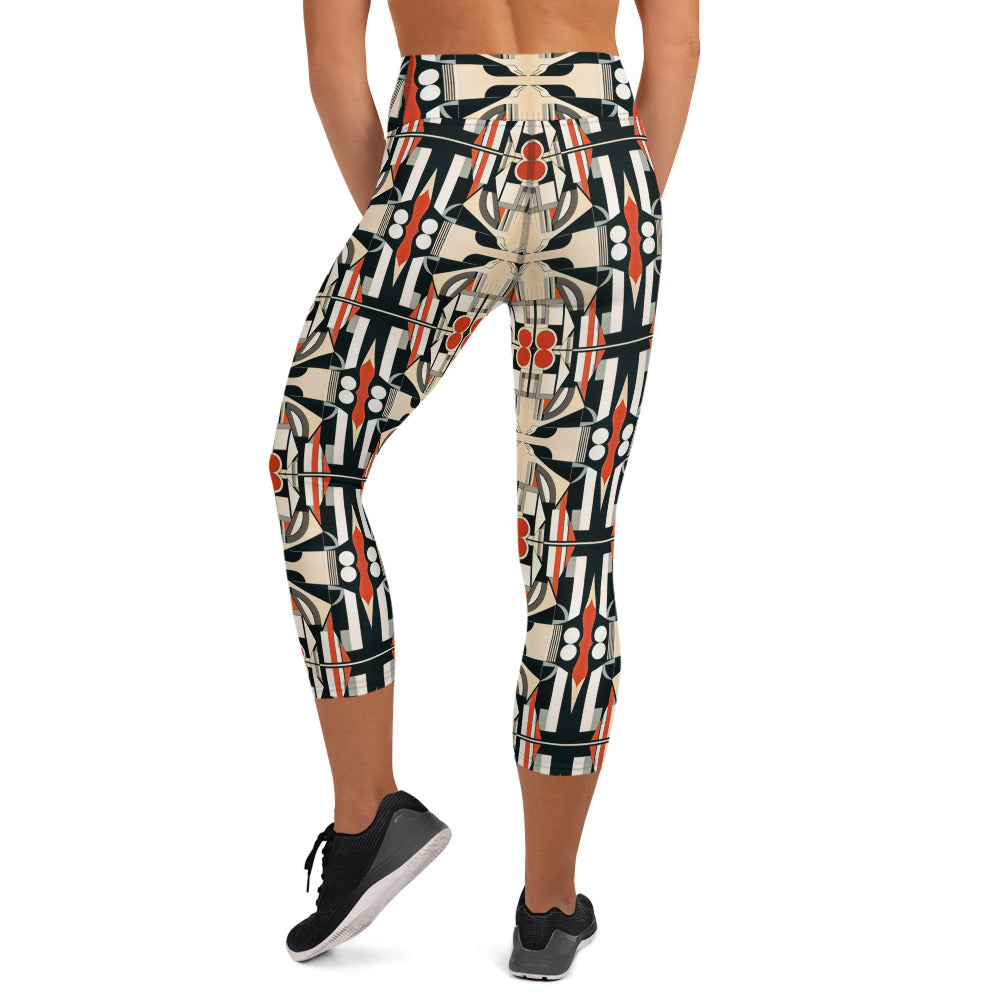 DMV 0380 Geo Boho Yoga Capri Leggings