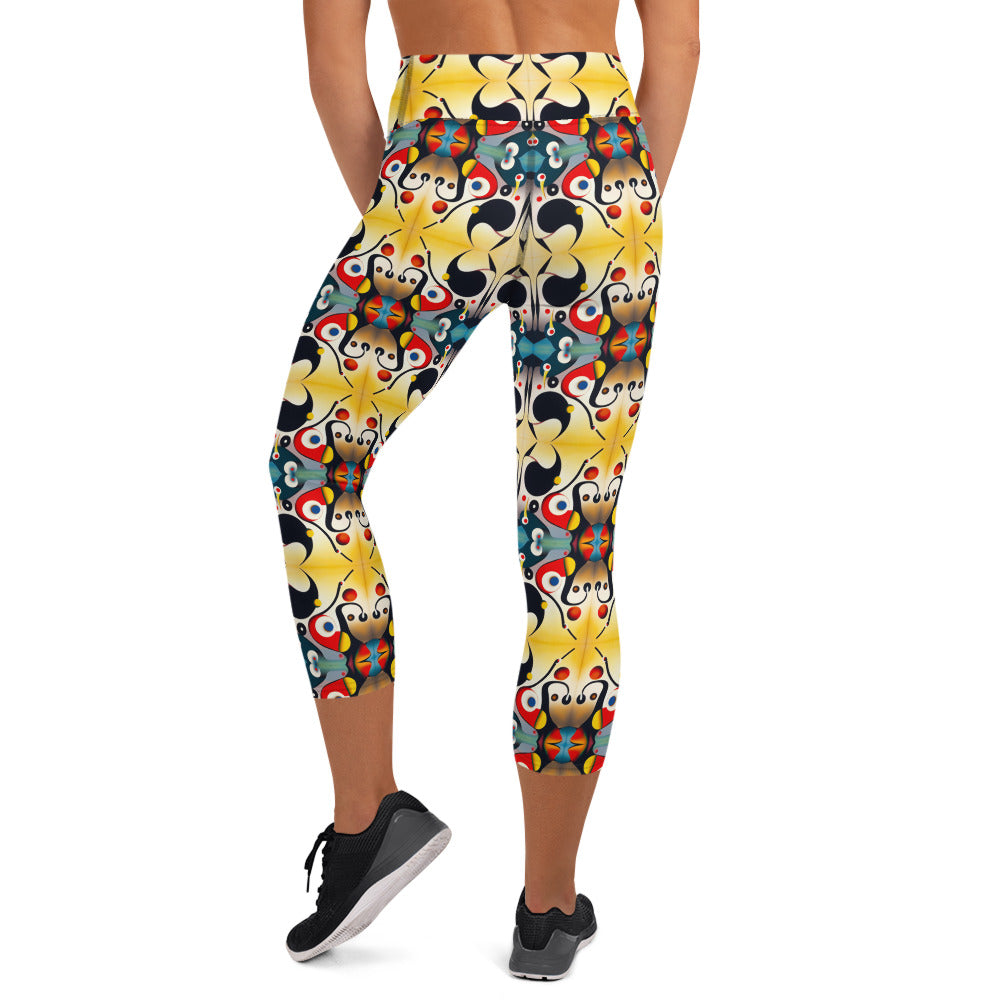 DMV 1440 Vintage Artsy Yoga Capri Leggings