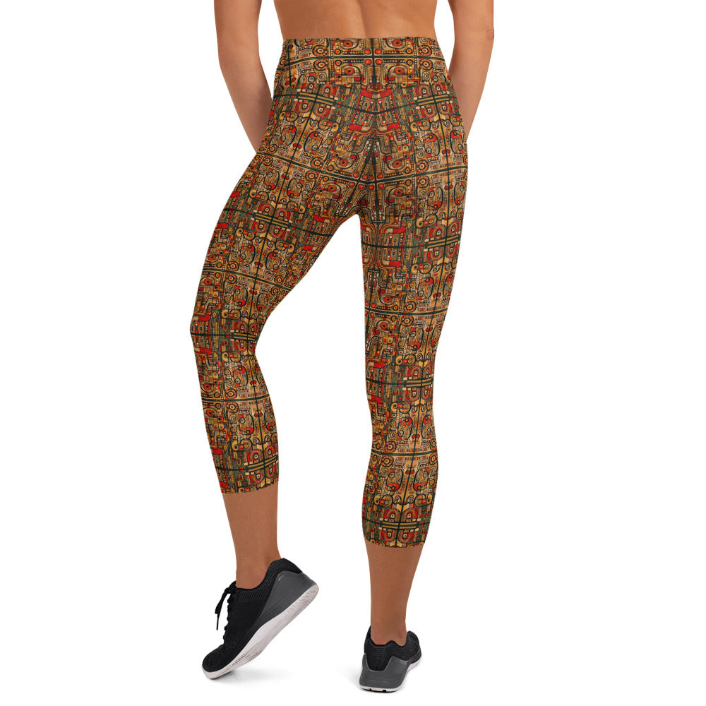 DMV 1778 Classic Boho Yoga Capri Leggings