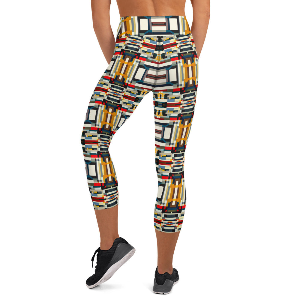 DMV 1848 Geo Boho Yoga Capri Leggings