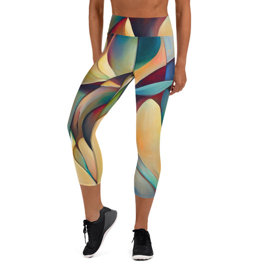 DMV 0243 Abstract Art Yoga Capri Leggings