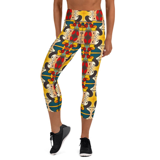 DMV 0281 Vintage Artsy Yoga Capri Leggings