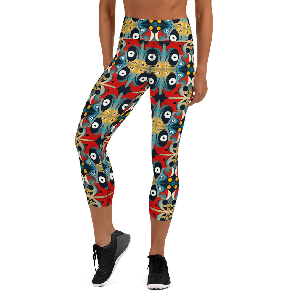 DMV 0269 Vintage Artsy Yoga Capri Leggings