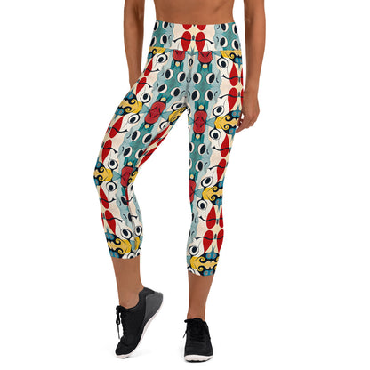 DMV 0230 Vintage Artsy Yoga Capri Leggings