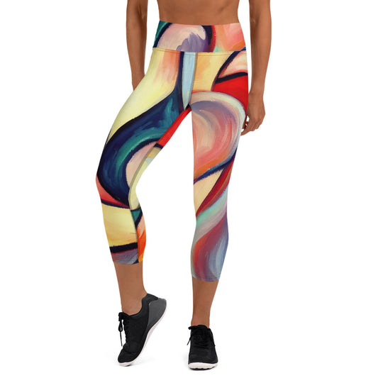 DMV 0277 Abstract Art Yoga Capri Leggings