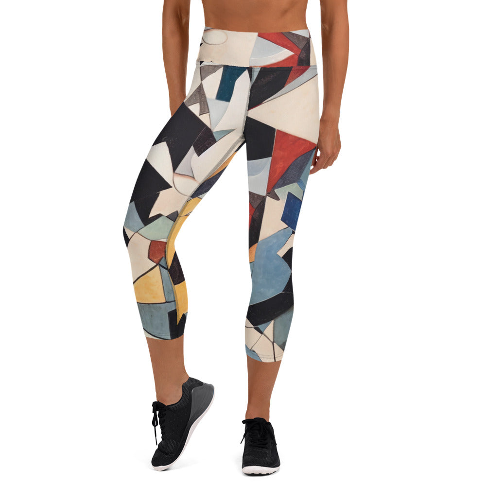 DMV 0047 Abstract Art Yoga Capri Leggings