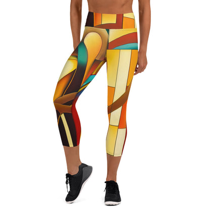 DMV 0048 Retro Art Yoga Capri Leggings