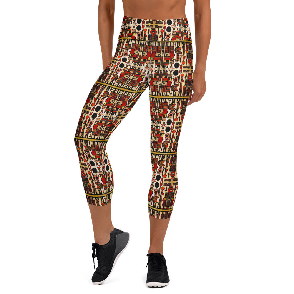 DMV 0082 Classic Boho Yoga Capri Leggings