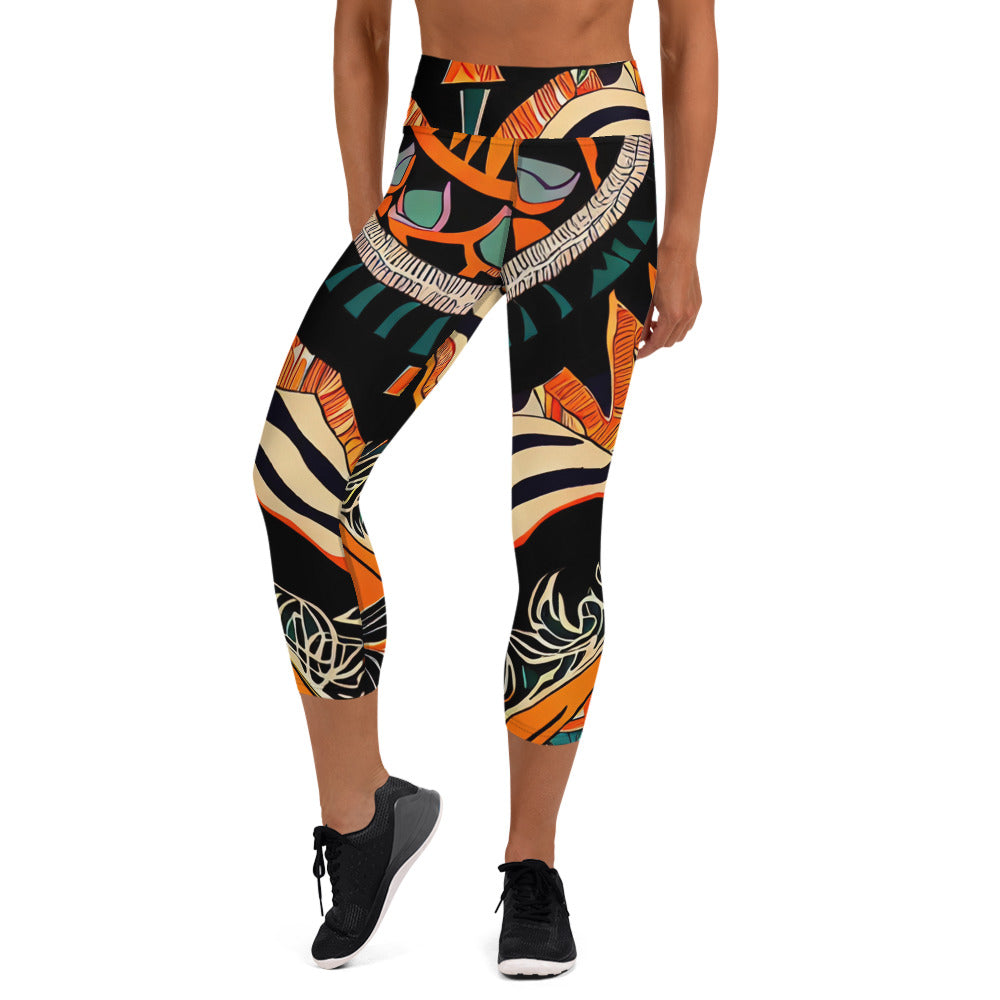 DMV 0033 Boho Yoga Capri Leggings