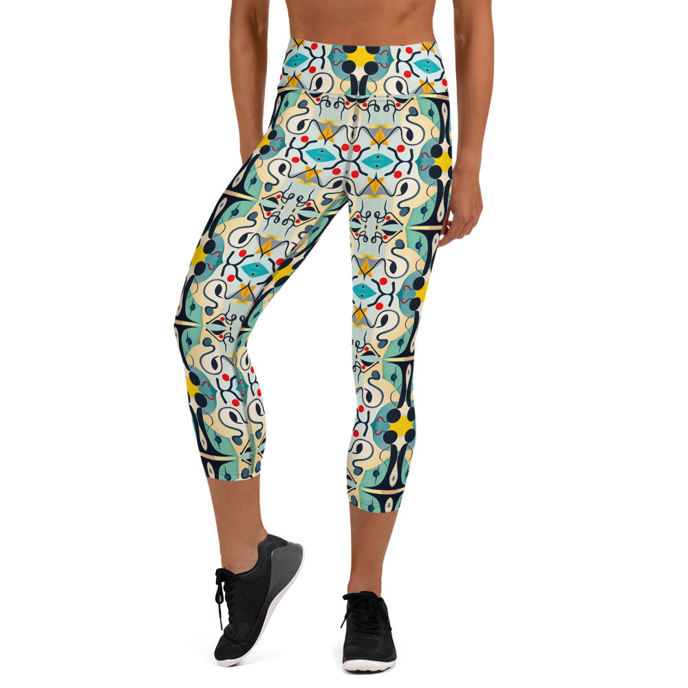 DMV 0076 Vintage Artsy Yoga Capri Leggings