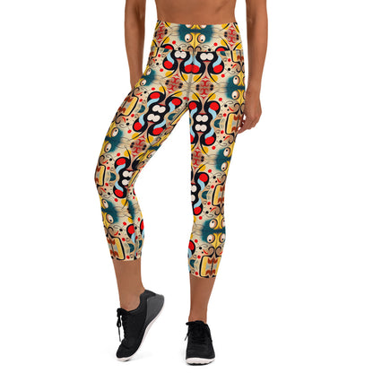 DMV 0040 Vintage Artsy Yoga Capri Leggings