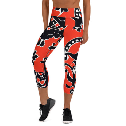 DMV 0038 Boho Yoga Capri Leggings