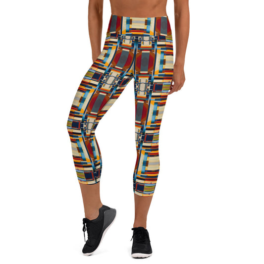 DMV 0244 Geo Boho Yoga Capri Leggings