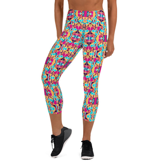 DMV 0010 Vintage Artsy Yoga Capri Leggings